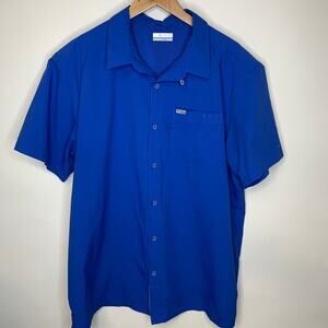 Columbia PFG Blue Fishing Shirt Sz XL